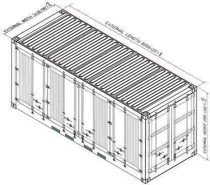 TRASPORTO SECCO STANDARD NUOVO CONTAINER DA 20 FT, ACCESSO COMPLETO, APERTURA COMPLETA, SENZA COPERTURA PER ADOLESCENTI