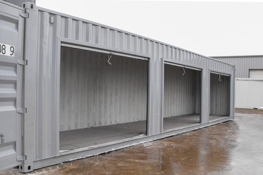 Container da 40 piedi con 3 porte avvolgibili