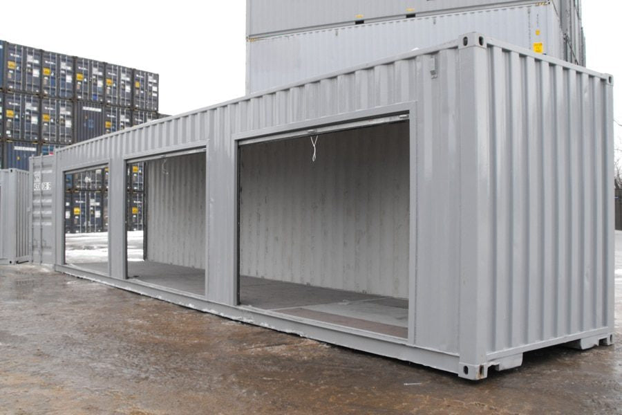 Container da 40 piedi con 3 porte avvolgibili