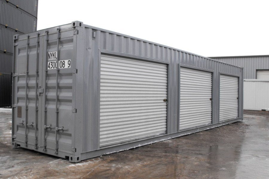Container da 40 piedi con 3 porte avvolgibili